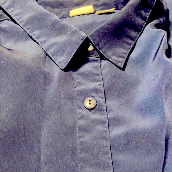 Roaman’s Navy Blue Blouse Sz 3X. Polyester slick - Picture 8 of 11